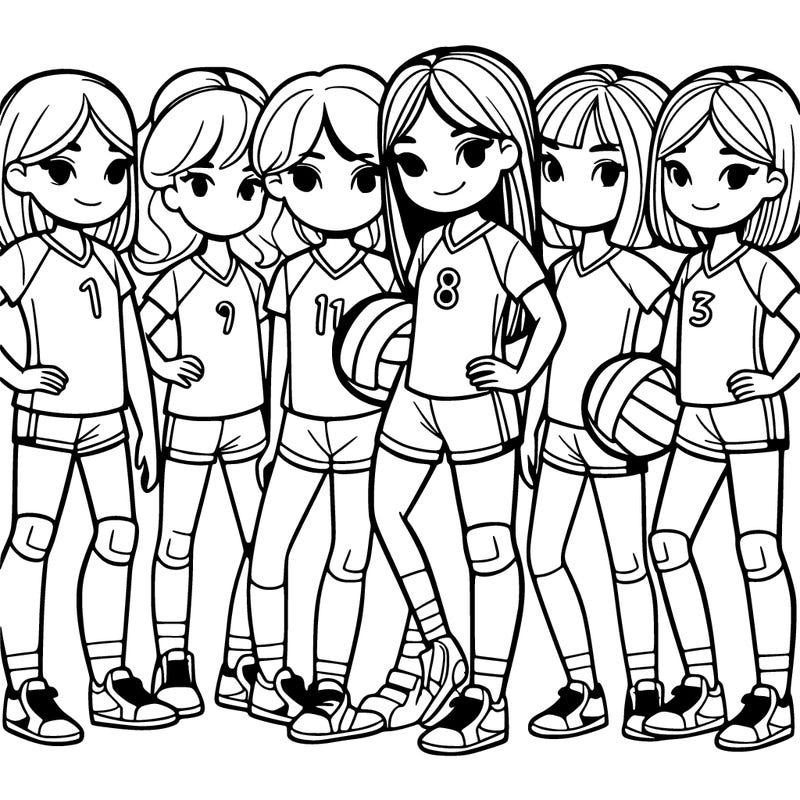 volleyball team of girls