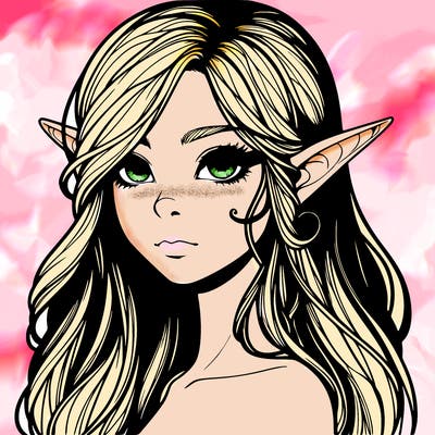 elf girl realistic dark fantasy