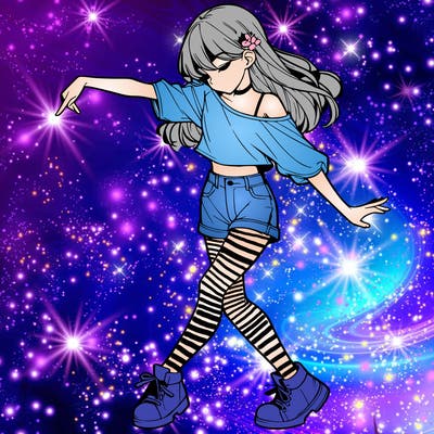 realistic girl danceing