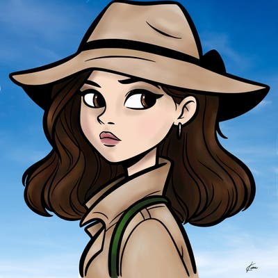 mysterious girl looking sideways