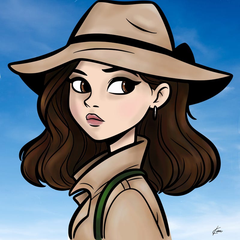 mysterious girl looking sideways