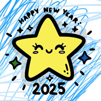 happy new year 2025 star wish