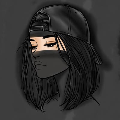 realistic  girl with a backwards hat