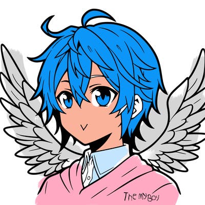 anime boy with wings