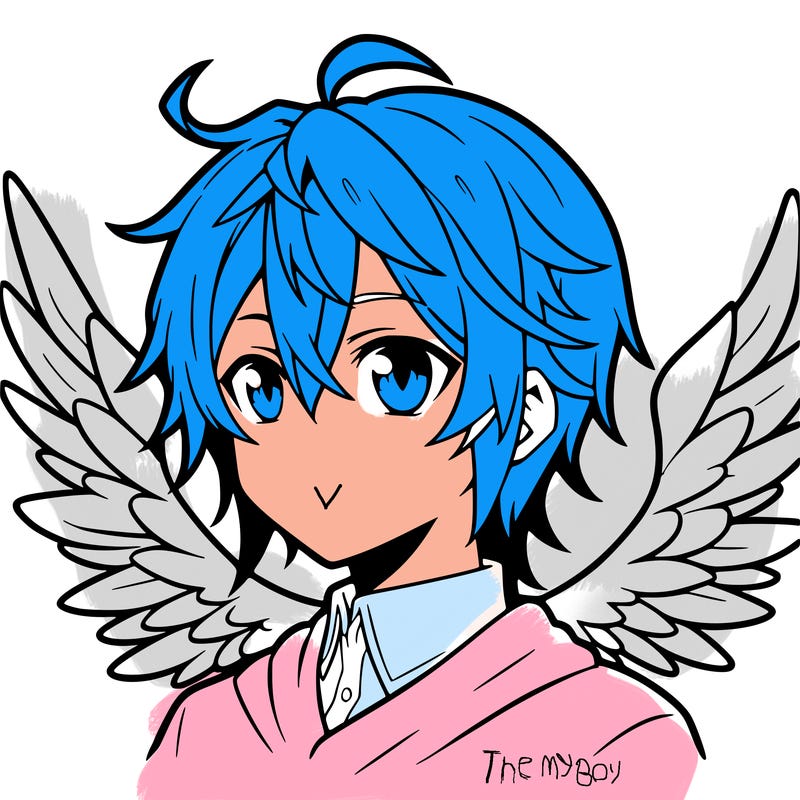 anime boy with wings