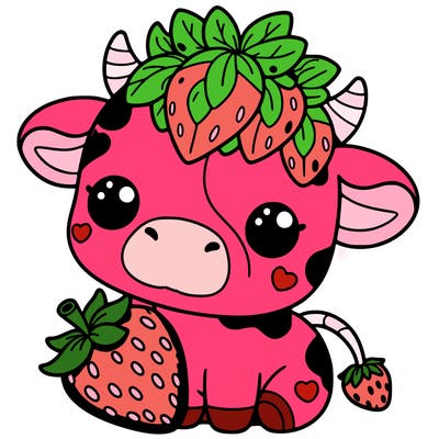 cute strawberry cow