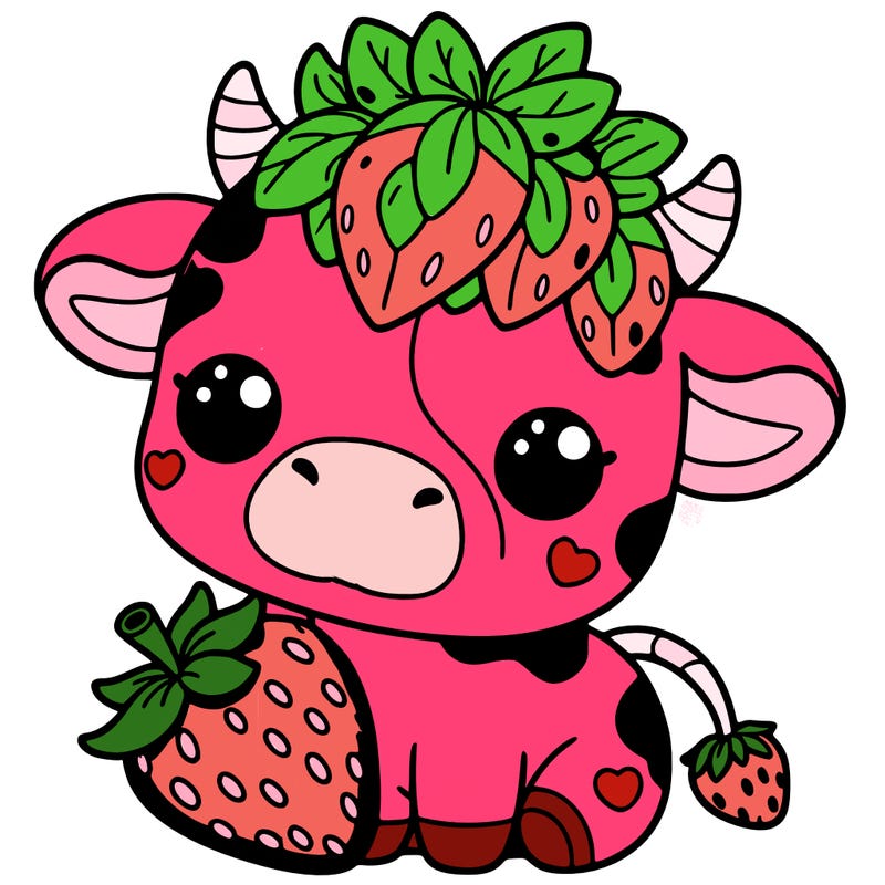 cute strawberry cow