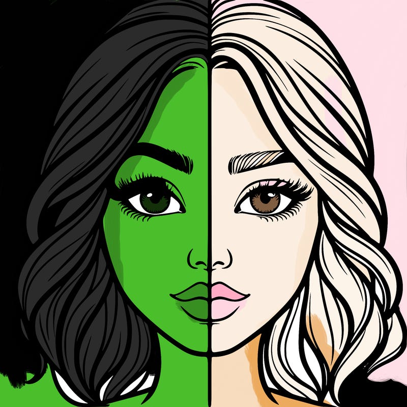 realistic girl split half