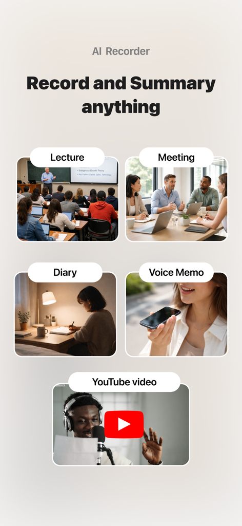 Use cases for ideaShell AI voice notes including lectures and meetings