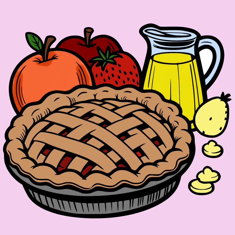 a pie of food