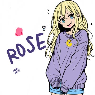 manga teen girl  in a sweater and baggy pants