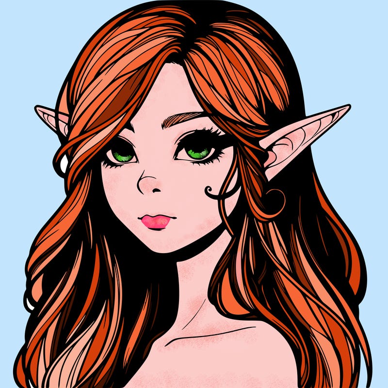 elf girl realistic dark fantasy