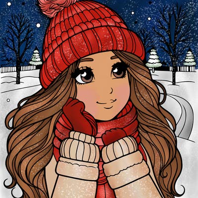 beautiful girl in winter