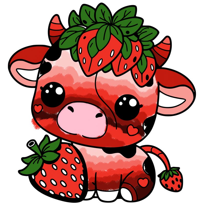 cute strawberry cow