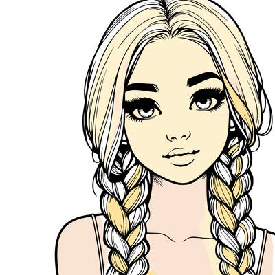 realistic girl with braids