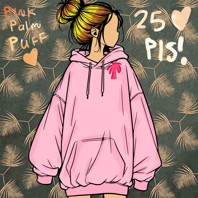 realistic girl with a oversized sweatshirt on and a bun