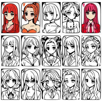 girls that look diffrent anime