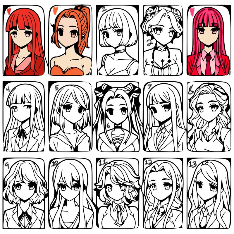 girls that look diffrent anime