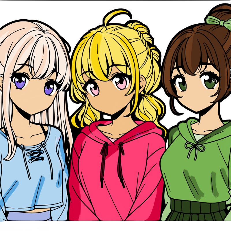 three girls anime