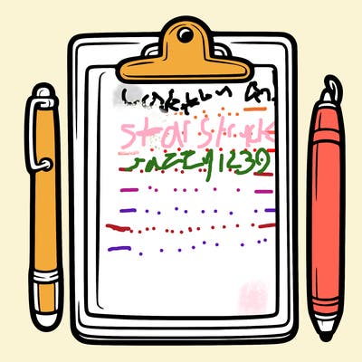 blank clip board with pen