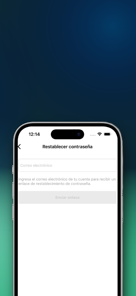 beResident - beResident mobile app reset password interface with email input field