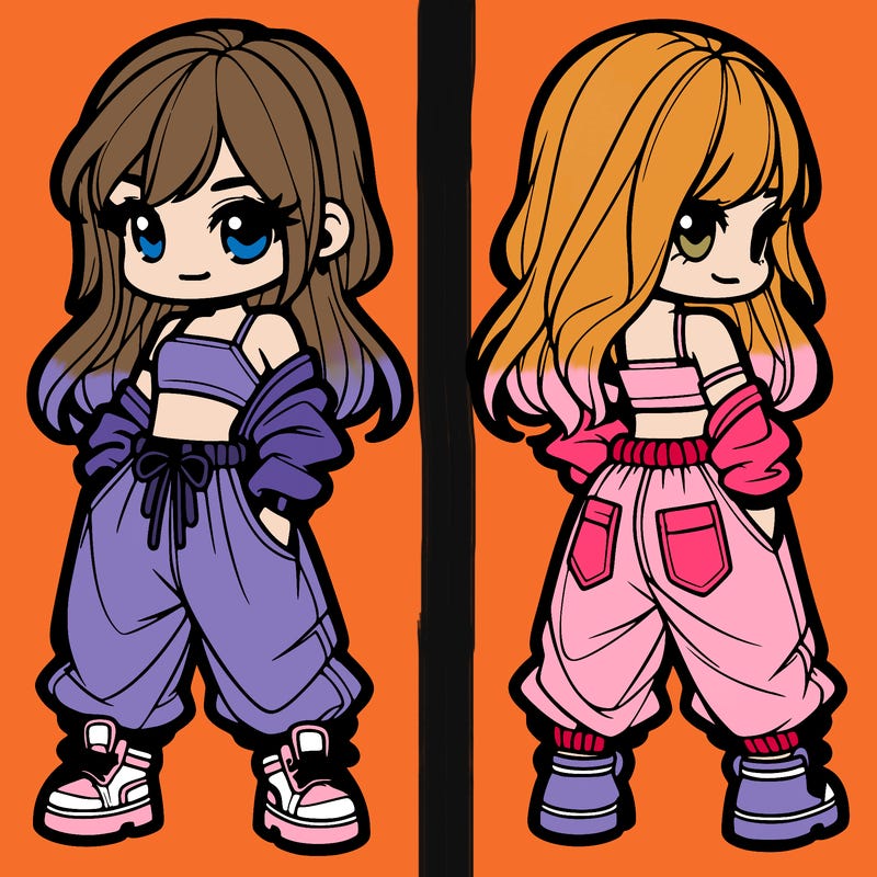 girl in crop top and baggy pants