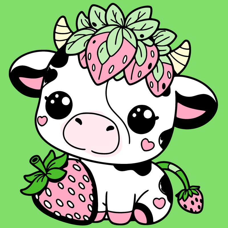 cute strawberry cow