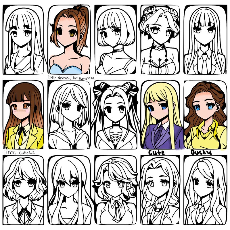 girls that look diffrent anime