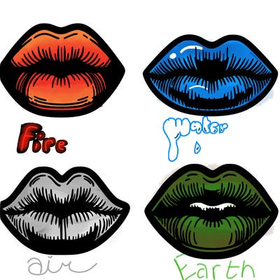 4 pairs of lips