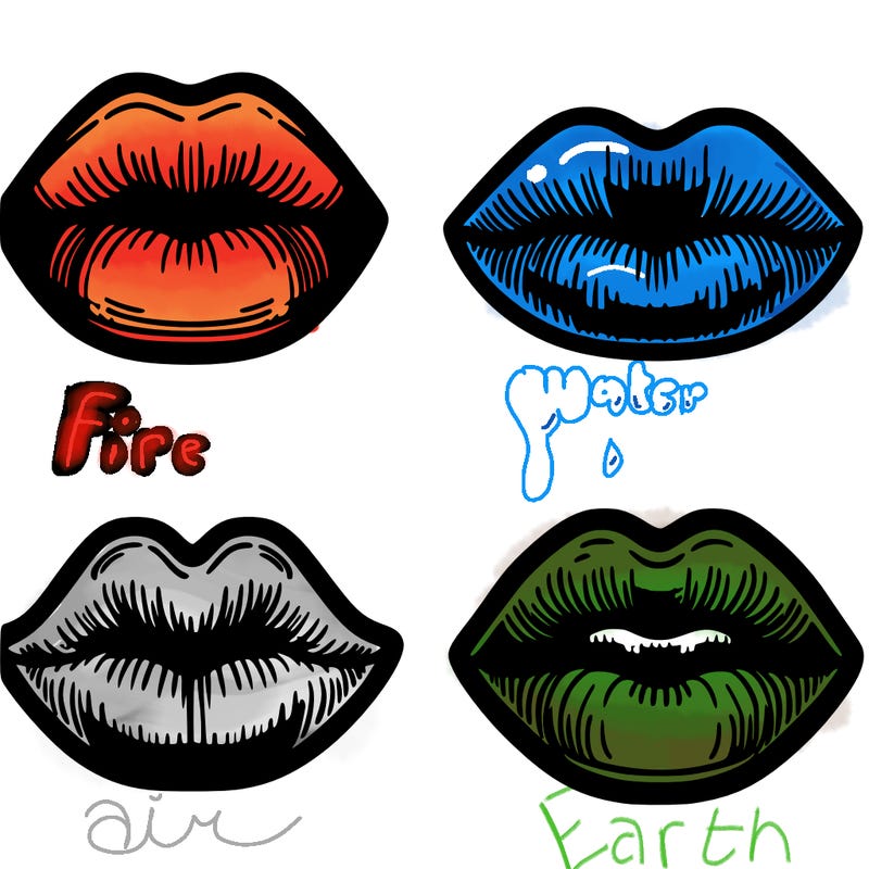 4 pairs of lips