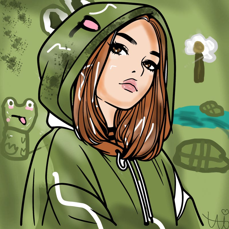 a realistic girl in a hoodie