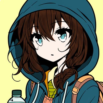 anime girl with hoodie
