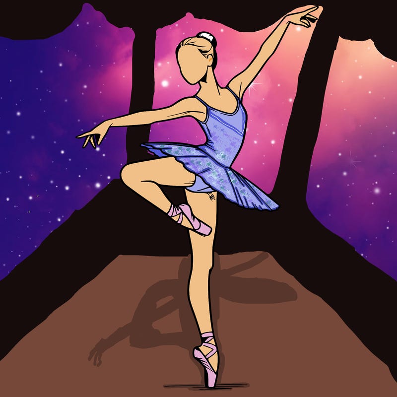 realistic person doing ballet
