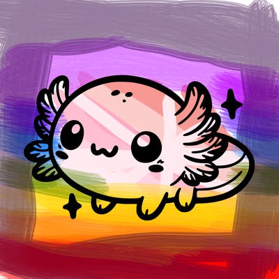 cute easy baby axolotl