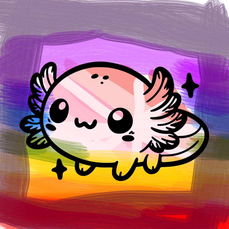 cute easy baby axolotl