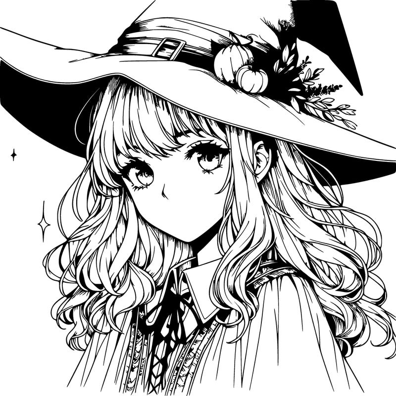 realistic beautiful manga witch