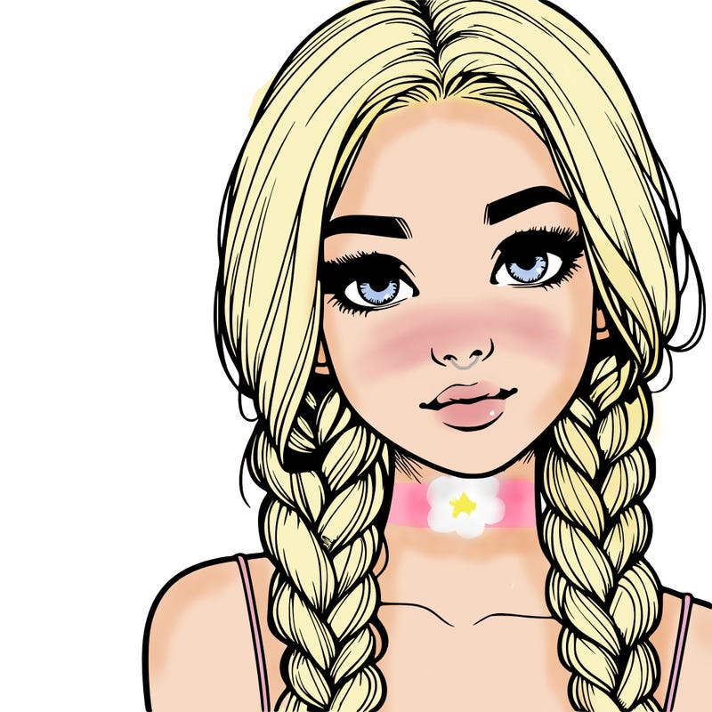 realistic girl with braids