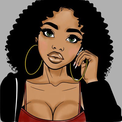 realistic black woman