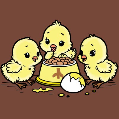 chicks eating