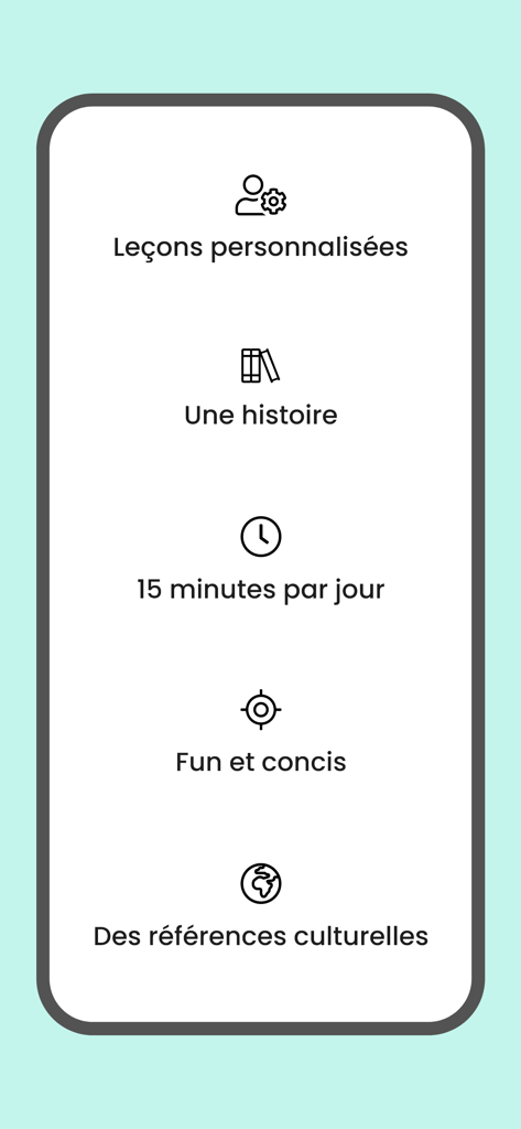 Frantastique Orthographe - Hauptfunktionen der Frantastique Orthographe App, die personalisierte Lektionen und kulturelle Inhalte hervorheben