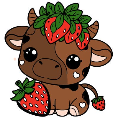 cute strawberry cow