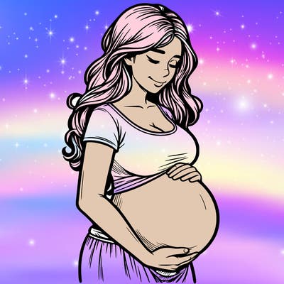 woman heavily pregnant realistic