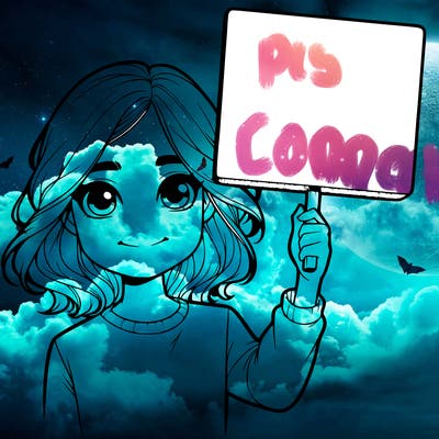 realistic girl holding up a sign