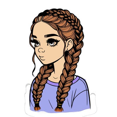 realistic girl with braids