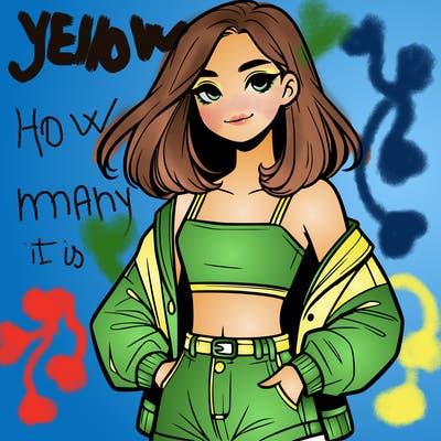 a realistic girl with a crop top and short shorts in an open jacket