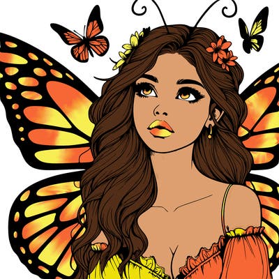 butterfly fairy realistic girl