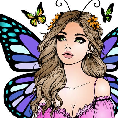 butterfly fairy realistic girl
