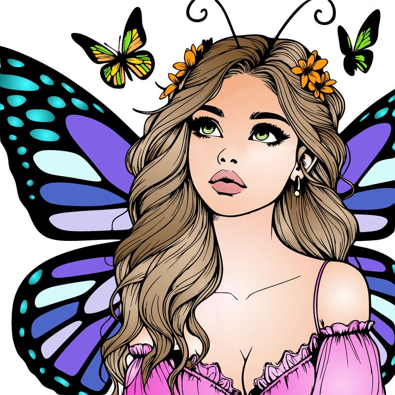 butterfly fairy realistic girl