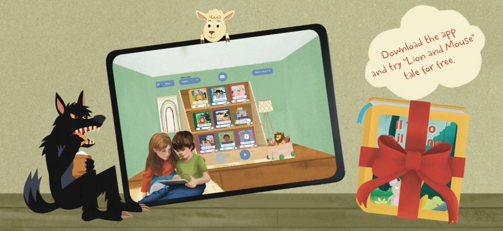 Tadà - Children reading inclusive digital stories on a tablet using the Tada app