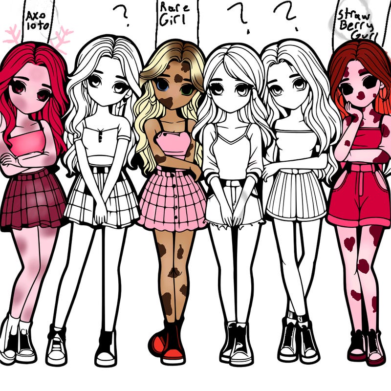 a group of girls realistic